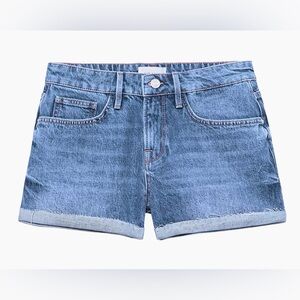 Frame Women’s Le Grand Garçon High Rise Cuffed Denim Jean Shorts Blue 31 NWT